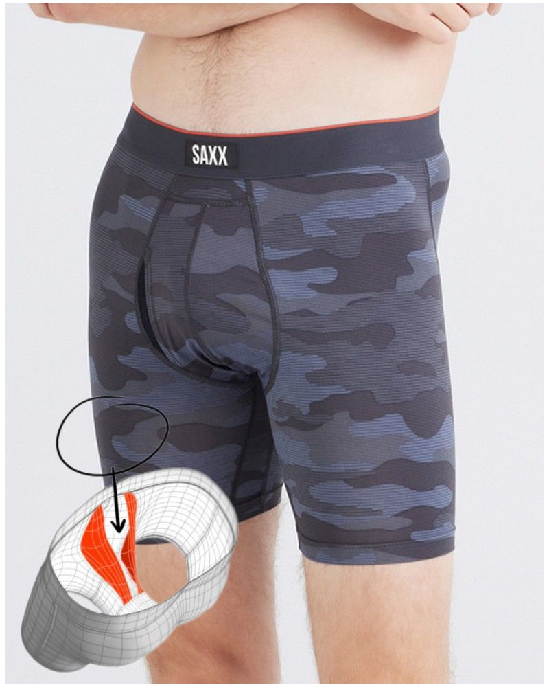 Boxer with fly Multi-sport Mesh Saxx (Camouflage Noir)