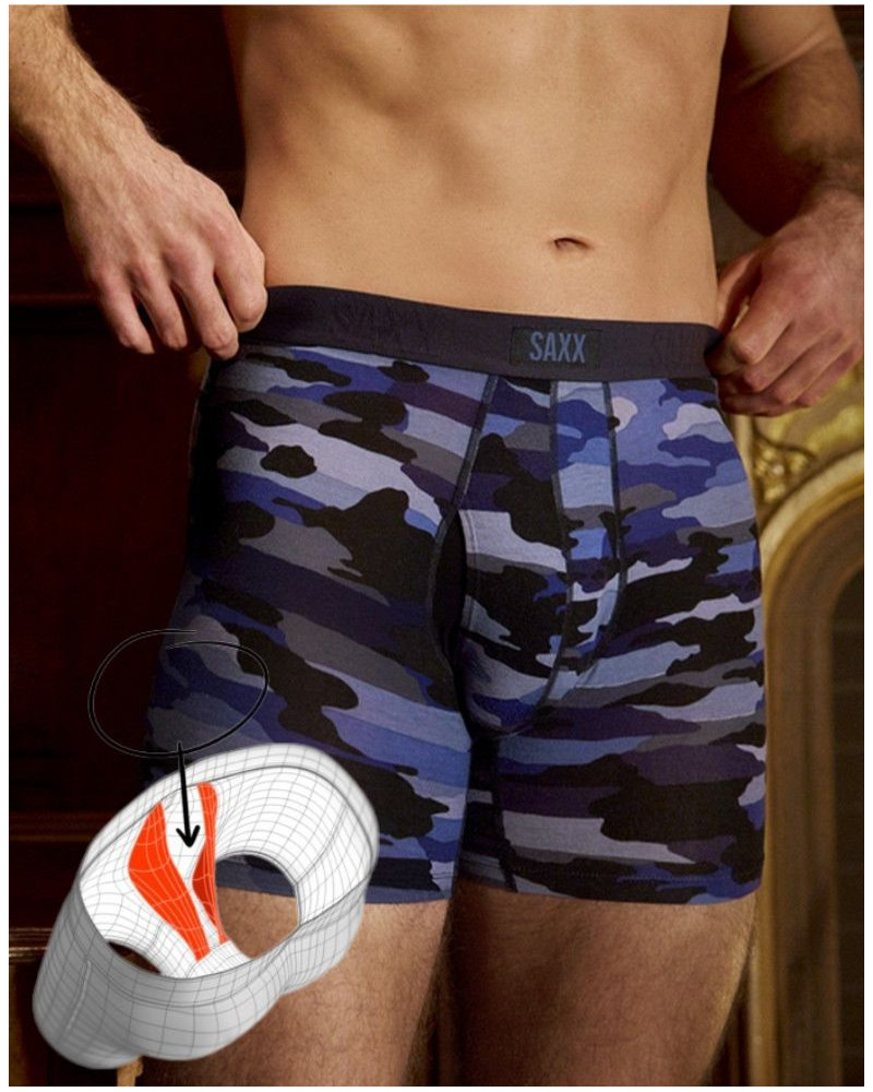 Boxer à braguette Saxx Vibe Xtra (Camo / Navy)