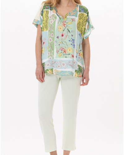 Short pyjama Le Chat Esterel (Vert d'eau)