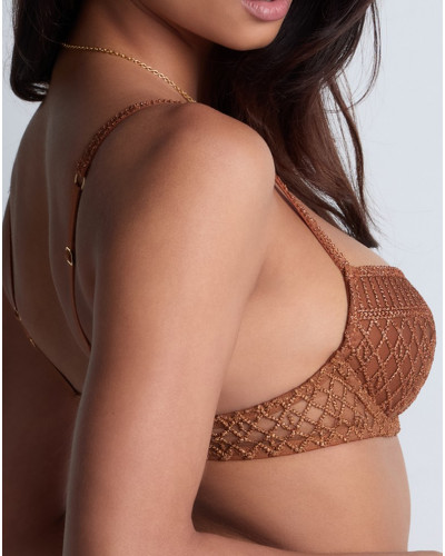 Plunge cup bra Aubade Stardust Dream (Amber Gold)