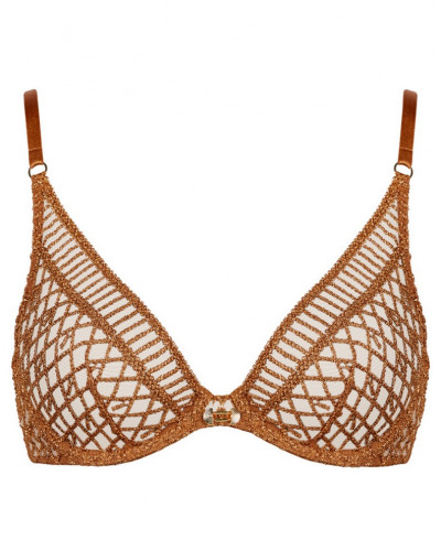 Underwired triangle bra Aubade Stardust Dream (Amber Gold)