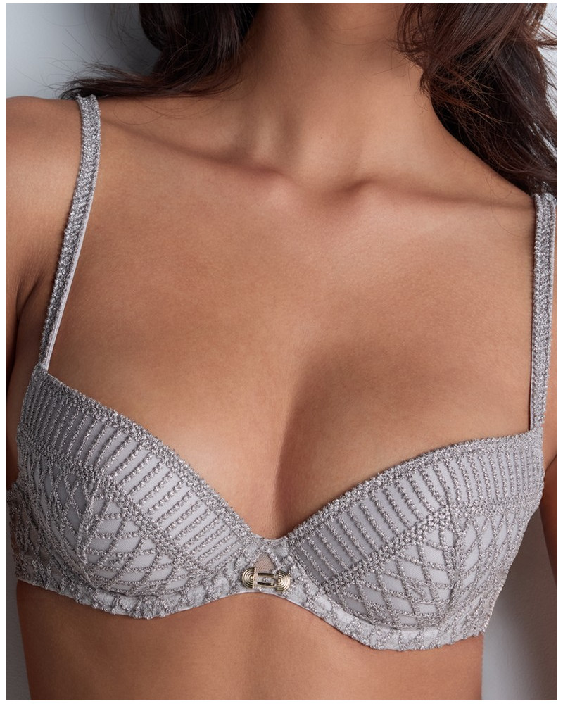 Padded plunge bra Aubade Stardust Dream (Cosmos Silver)