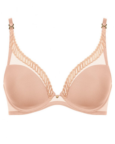 Underwired triangle bra Aubade Sheer Emotion (Sand)