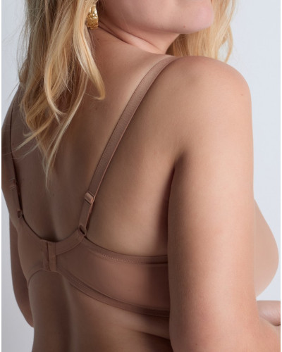 Padded plunge bra Aubade Sheer Emotion (Sand)