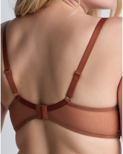Padded plunge bra Aubade Sheer Emotion (Honey)