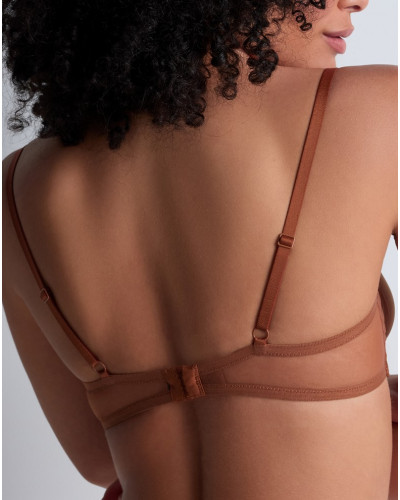 Demi bra underwired Aubade Sheer Emotion (Honey)