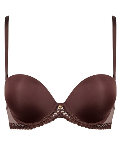 Soutien-gorge bandeau plunge Aubade Sheer Emotion (Sepia)