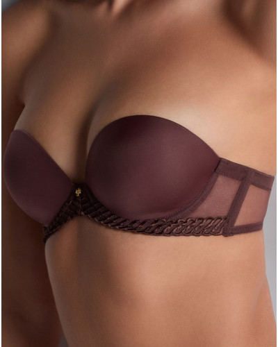 Strapless bra plunge Aubade Sheer Emotion (Sepia)