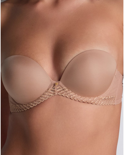 Soutien-gorge bandeau plunge Aubade Sheer Emotion (Sand)