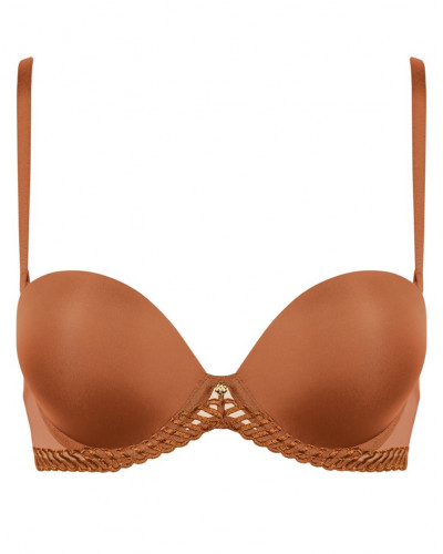 Soutien-gorge bandeau plunge Aubade Sheer Emotion (Honey)
