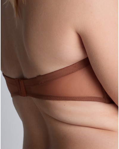 Strapless bra plunge Aubade Sheer Emotion (Honey)
