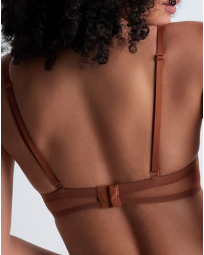 Strapless bra plunge Aubade Sheer Emotion (Honey)