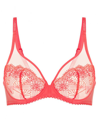 Suijetador con aros plunge Simone Pérèle Allure (Rouge Coralia)