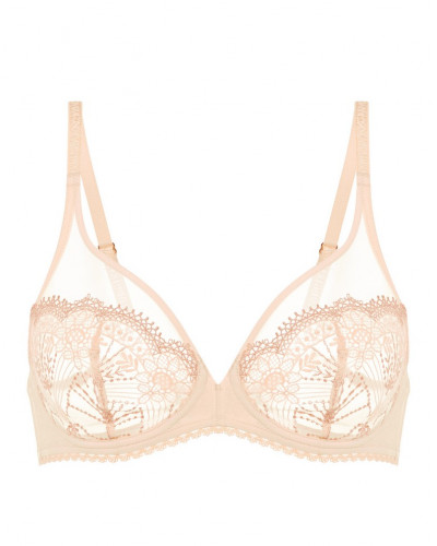 Underwired plunge bra Simone Pérèle Allure (Beige Chic)