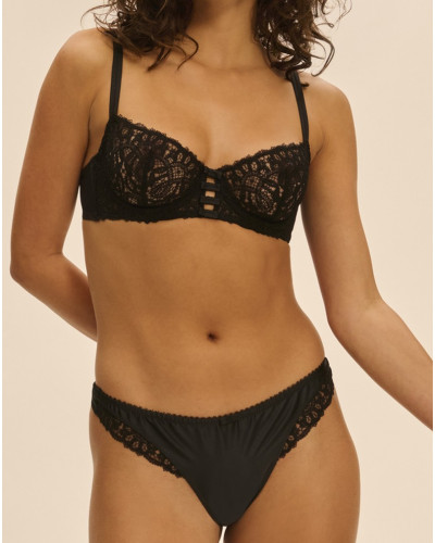 Tanga de satén Simone Pérèle Symphonie (Negro)
