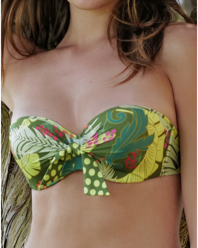Soutien-gorge de bain bandeau coque Antigel La Vénus Nature (Vert Tropic)