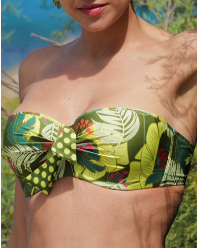 Strapless padded bath bra Antigel La Vénus Nature (Vert Tropic)