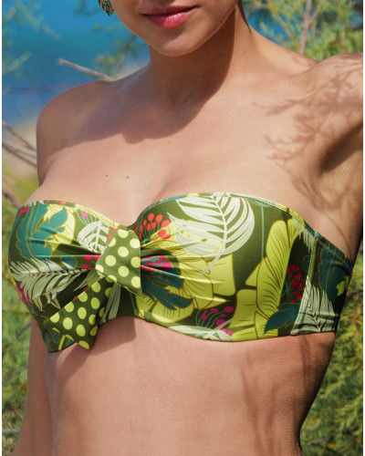 Soutien-gorge de bain bandeau coque bonnets profonds Antigel La Vénus Nature (Vert Tropic)