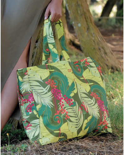 Beach bag Antigel La Vénus Nature (Vert Tropic)