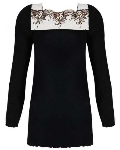 Top bien-être laine et soie Lise Charmel Charme Secret (Charme noir)