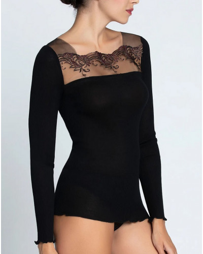 Top bien-être laine et soie Lise Charmel Charme Secret (Charme noir)