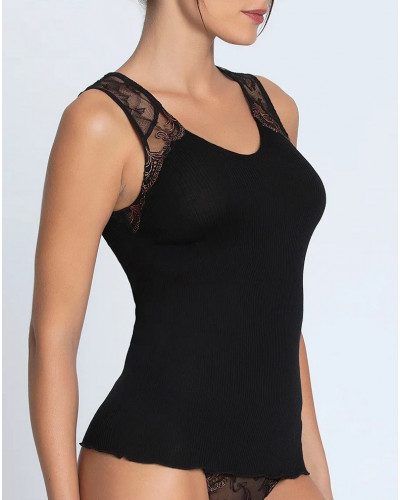 Tee-shirt laine et soie Lise Charmel Charme Secret (Charme noir)