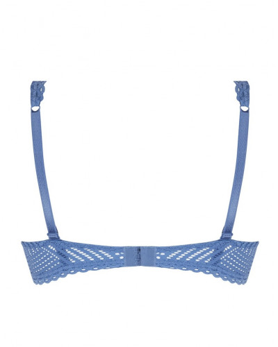 Underwired plunge half foam bra Antigel Tressage Graphic (Tressage Denim)