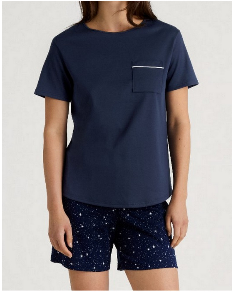 Pyjama short Calida Sweet Dreams 100% cotton (Peacoat Blue)