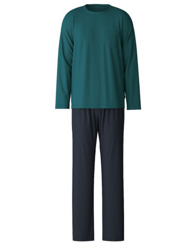 Pyjama long Calida Relax Essentials 100% coton (Legion Blue)