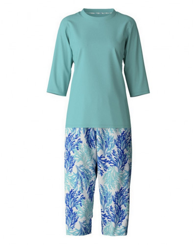 3/4 pyjama Calida Coastral Dreams 100% cotton (Ice Green)