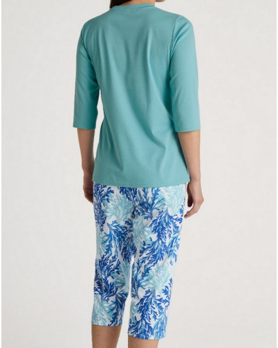 Pyjama 3/4 Calida Coastral Dreams 100% coton (Ice Green)