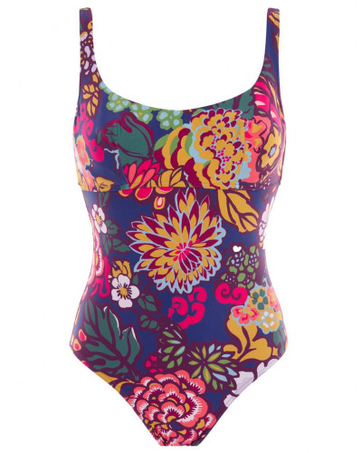 Traje de baño de una pieza con aros Simone Pérèle Melia (Imprimé Bloom)