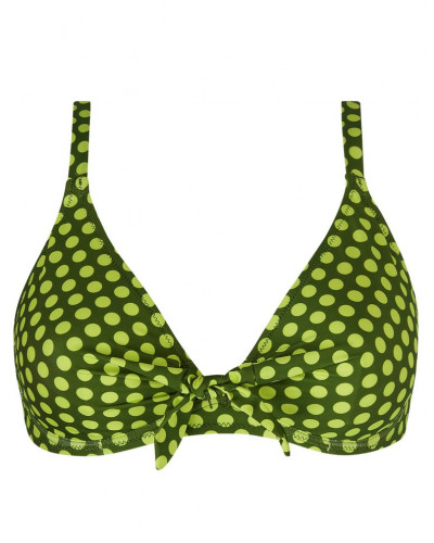 Sujetador de baño copas profundas triangulo con aros Antigel La Pétillante (Bulles Green)