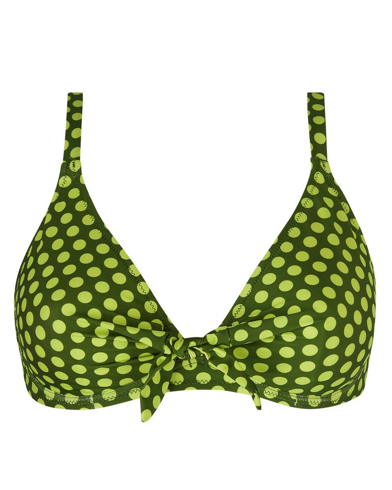 Triangle wired bath deep-cup bra Antigel La Pétillante (Bulles Green)