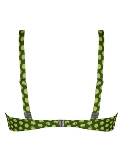 Sujetador de baño copas profundas triangulo con aros Antigel La Pétillante (Bulles Green)