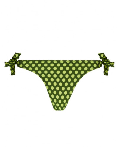 Tanga de bain à noeuds Antigel La Pétillante (Bulles Green)