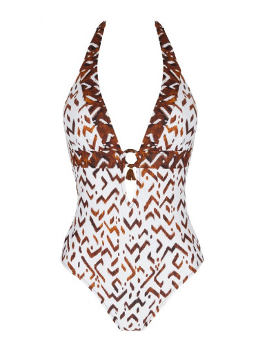 Maillot de bain une pièce nageur maintien Antigel La Chamane (Ethno Blanc)