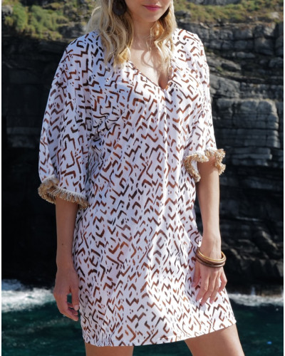 Beach tunic Antigel La Chamane (Ethno Blanc)