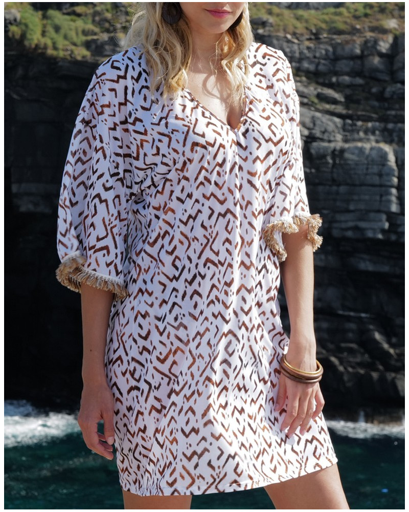 Beach tunic Antigel La Chamane (Ethno Blanc)