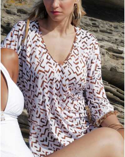 Beach tunic Antigel La Chamane (Ethno Blanc)