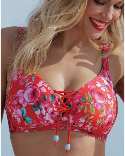 Sujetador de baño triangular preformado copas profundas Antigel La Chérie Forever (Rouge Chérie)