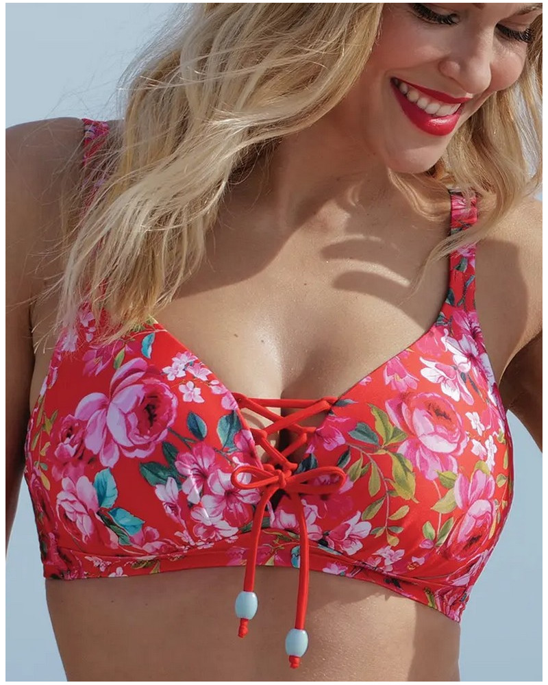 Soutien-gorge de bain triangle à coque bonnets profonds Antigel La Chérie Forever (Rouge Chérie)