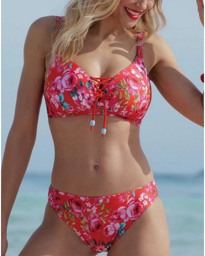 Triangle padded deep-cup bath bra Antigel La Chérie Forever (Rouge Chérie)