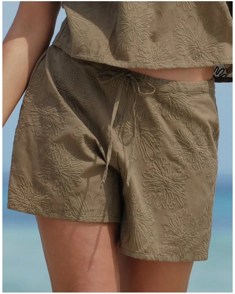 Pantalones cortos de playa 100% Algodón Antigel La Bohème (Kaki Bronze)
