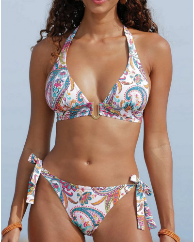 Triangle bath bra with removable padding Antigel La Bayadère (Blanc Flashy)