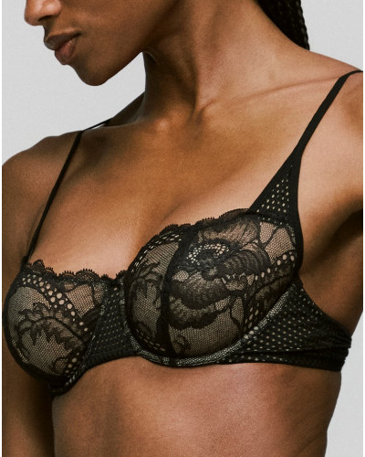 Sujetador balconnet Sarda Lisa (Negro)