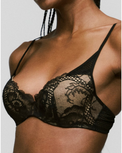 Sujetador plunge push-up Sarda Lisa (Negro)