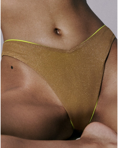 Bikini brasileño reversible Sarda Denes (Neon Gold)