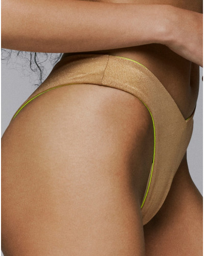 Bikini brésilien de bain réversible Sarda Denes (Neon Gold)