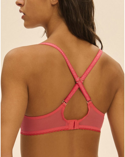Underwired plunge bra Simone Pérèle Allure (Rouge Coralia)